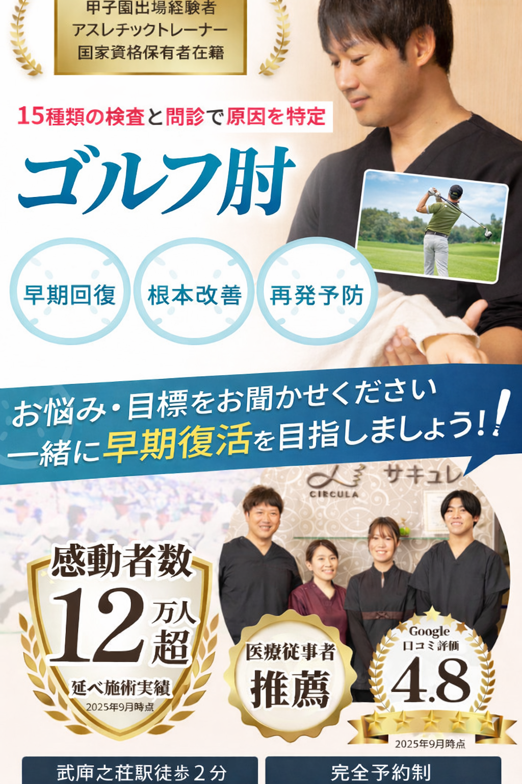 ゴルフ肘　再発しない根本から健康な身体へ